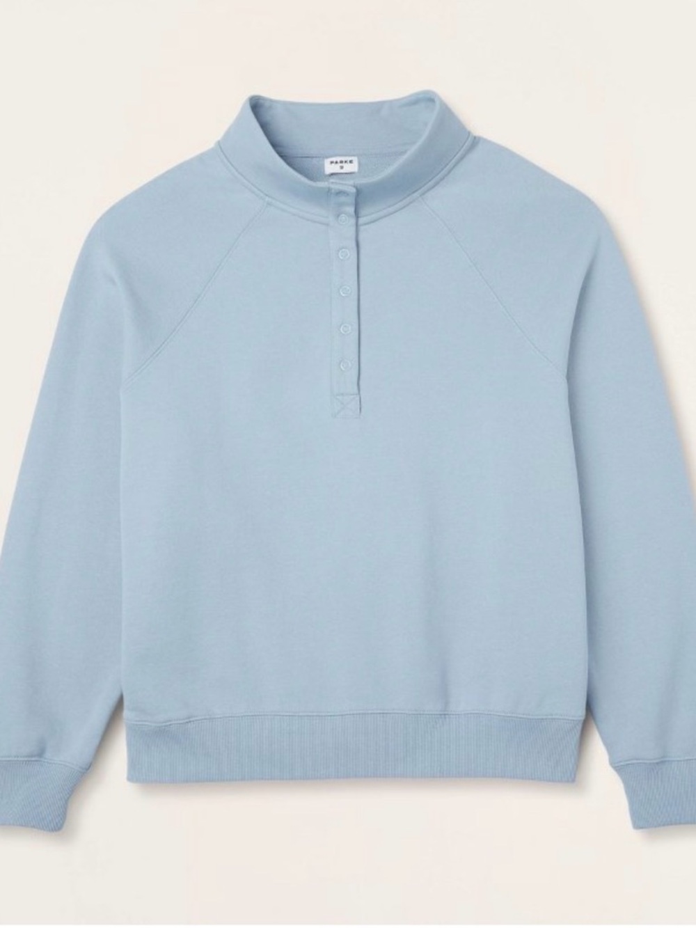 PARKE X TARGET Snap Mockneck Popover Sweatshirt Light Blue L/XL IN HAND NWT